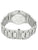 Herrenarmbanduhr mit silbernem Edelstahlarmband, Blick auf das Gehäuse von hinten