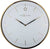 Horloge murale avec cadre métallique doré, cadran blanc et aiguilles dorées