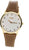 Montre Boccia pour femme avec bracelet en cuir marron, boîtier rond doré et cadran blanc
