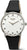 Montre pour femme avec boîtier argenté, cadran blanc et bracelet en cuir noir, Boccia