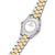 Zweifarbige Herrenuhr, Gehäuseboden mit Gravur und Stahl-Gold-Armband