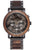 HolzKERN Herrenchronograph: Holzgehäuse, dunkles Marmorzifferblatt, Holzgliederarmband