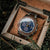 Holzkern Chronograph-Uhr mit blauem Zifferblatt und Edelstahl-Holzarmband
