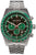 Holzkern Herren-Chronograph mit grünem Zifferblatt, Tachymeter-Lünette und Edelstahlband