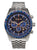 Chronograph für Herren: Edelstahlgehäuse, blaues Zifferblatt, Metallarmband