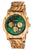 Holzkern Herrenuhr mit dunkelgrünem Zifferblatt und Holzarmband, Chronographen-Subdials