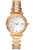 Goldfarbene Damen-Armbanduhr mit weißem Zifferblatt und römischen Ziffern