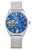 Automatik-Armbanduhr mit silbernem Mesh-Armband und blauem Lapislazuli-Zifferblatt