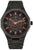 Herrenarmbanduhr mit schwarzem Metallband und mehrfarbigem Ziffernblatt, Mineralglas