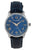 Silberne Herrenarmbanduhr mit blauem Sodalith-Zifferblatt und blauem Lederarmband