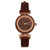 Holzkern Damenuhr Harriet mit braunem Lederarmband und Roségoldfarbenem Holzgehäuse
