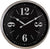 Horloge murale avec cadran noir, grands chiffres, cadre en métal, logo Nextime
