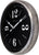 Horloge murale avec cadran noir, grands chiffres et cadre en métal argenté