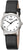 Bracelet de montre pour femme Boccia avec bracelet en cuir noir et boîtier argenté