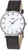 Montre pour femme avec bracelet en cuir noir, boîtier argenté et cadran blanc de Boccia