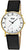Montre Boccia pour femme avec bracelet en cuir noir, boîtier doré et cadran blanc