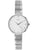 Damenarmbanduhr Boccia mit silberfarbenem Metallarmband, rundem Gehäuse und weißem Zifferblatt