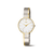 Boccia Damenuhr mit rundem weißem Zifferblatt, goldenen Zeigern und zweifarbigem Armband