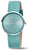 Montre pour femme avec bracelet turquoise et cadran bleu sarcelle, lunette argentée