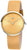 Montre Boccia pour femme avec cadran rond doré et bracelet en cuir beige, affichage analogique