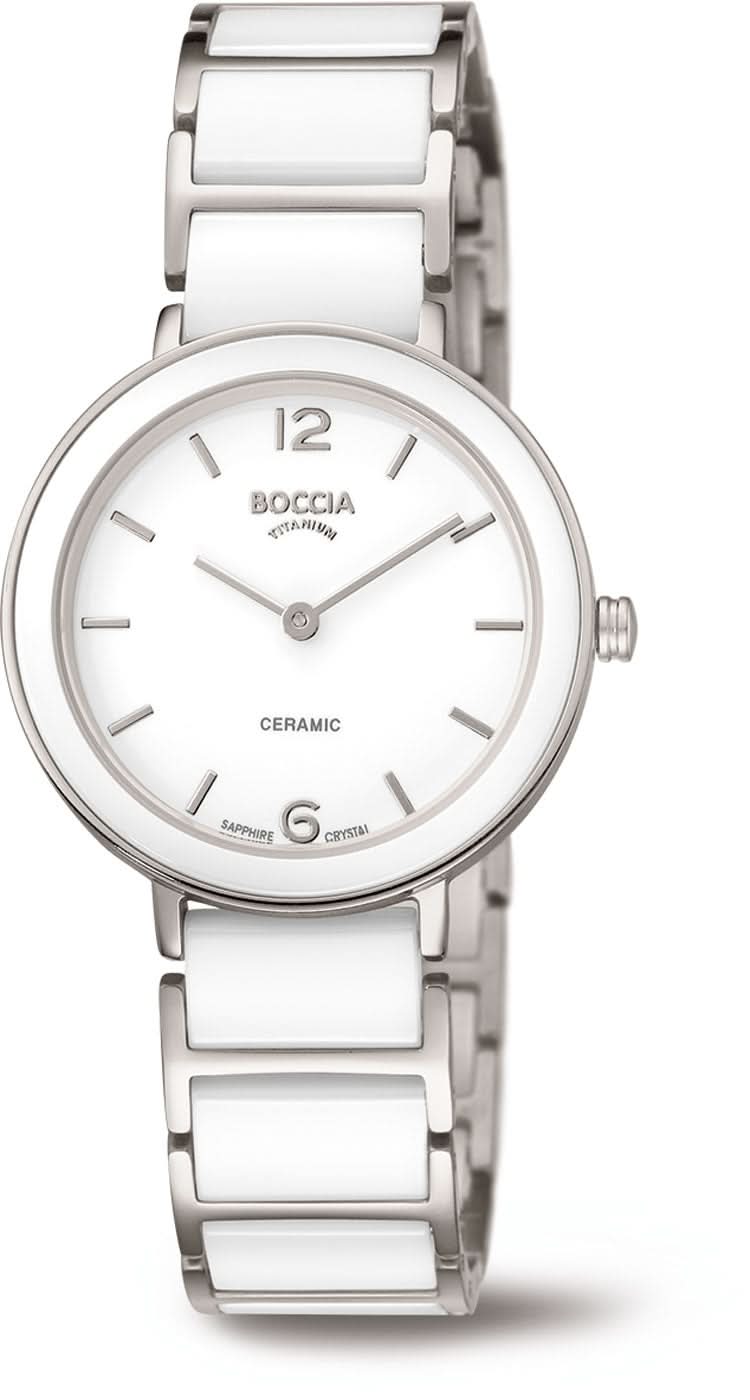 Montre pour femme avec bracelet en métal argenté et cadran blanc à index bâtons