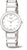 Montre pour femme avec bracelet en métal argenté et cadran blanc à index bâtons