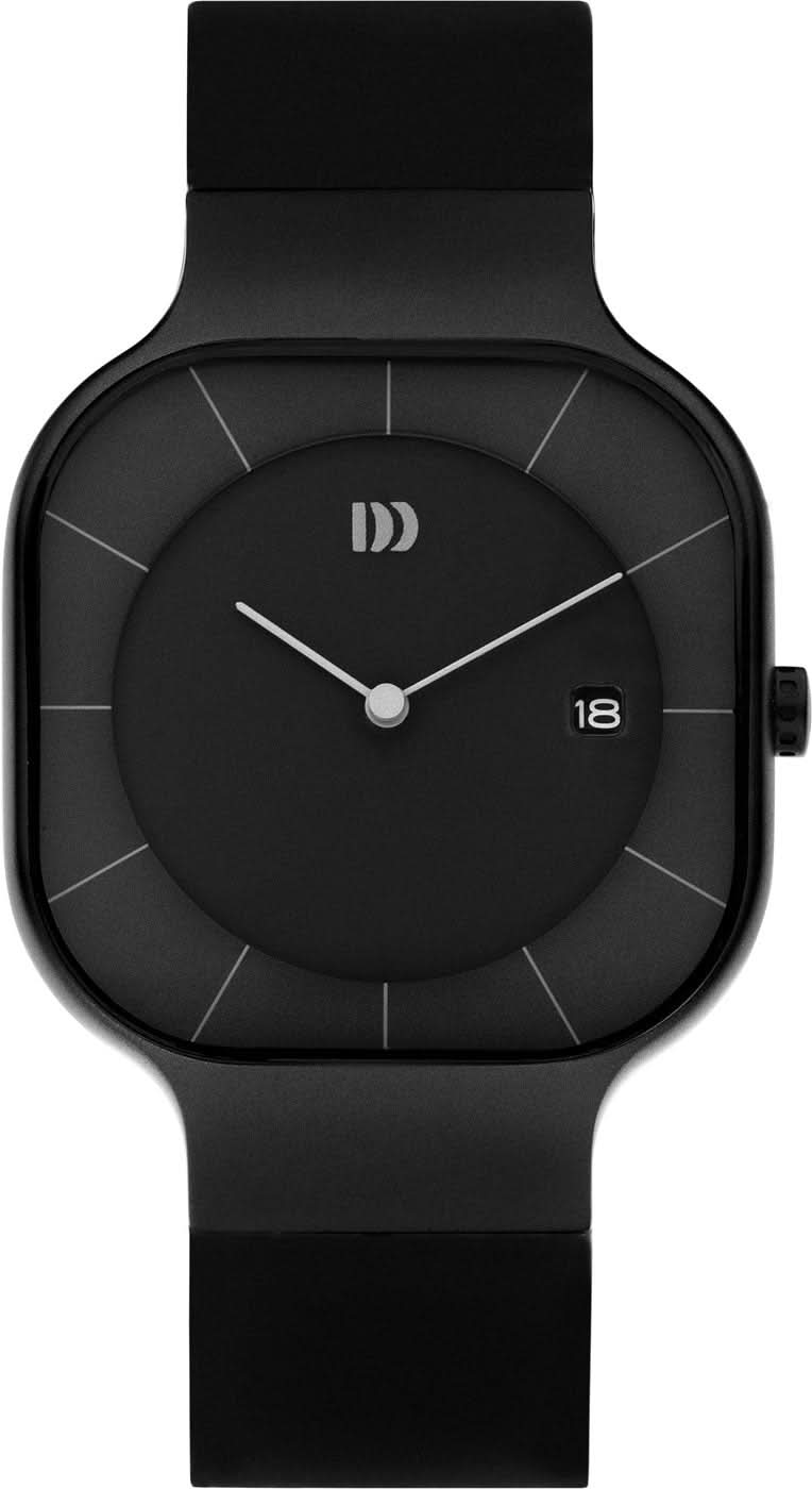 Herren-Solaruhr: schwarzes Zifferblatt, schwarzes Silikonarmband, Datumsanzeige 18