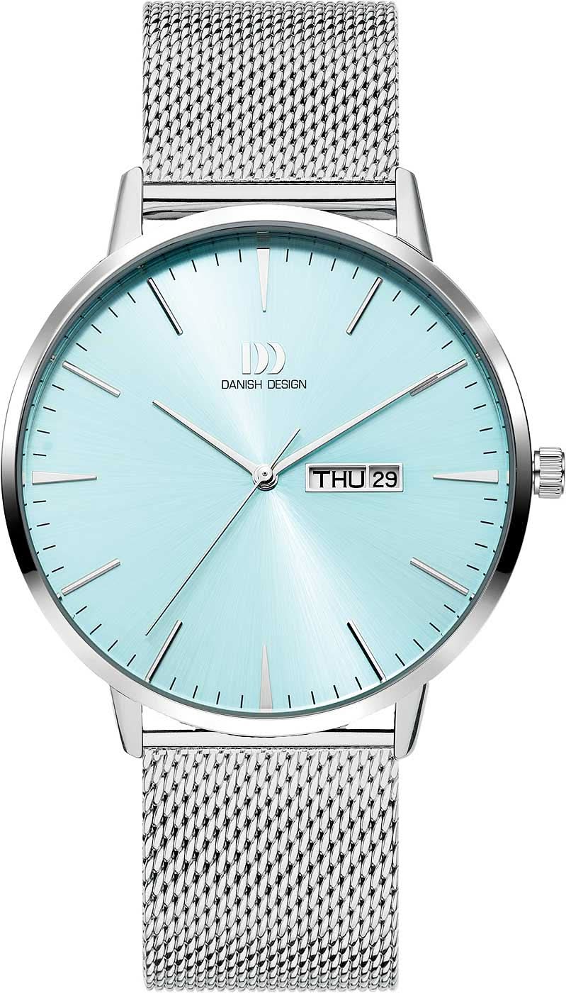 Herrenuhr von Danish Design mit blauem Zifferblatt, Datumsfenster und Edelstahl-Meshband
