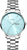 Montre bracelet homme avec bracelet en métal argenté, cadran rond bleu clair, affichage de la date jeu 29