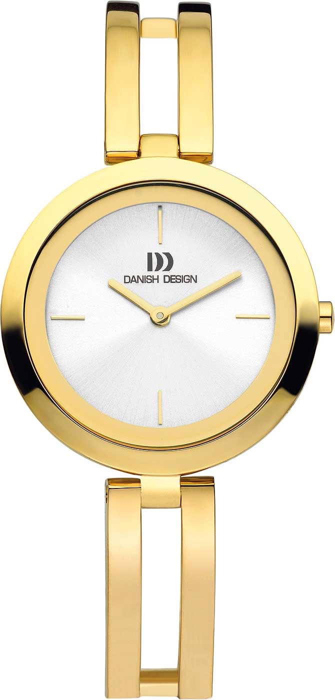 Montre pour femme Danish Design avec boîtier rond doré, cadran et bracelet à maillons