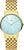Montre pour femme avec bracelet en acier inoxydable doré et cadran bleu clair avec index bâtons