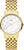Montre pour femme dorée avec cadran blanc, affichage fin de l'heure et bracelet à maillons