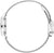 Damenuhr mit rundem silbernem Flachgehäuse und geflochtenem Metallarmband, Seitenansicht.