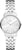 Montre-bracelet pour homme avec bracelet en métal argenté, cadran blanc et boîtier rond