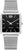 Montre pour femme avec bracelet en maille d'acier inoxydable, boîtier rectangulaire et cadran noir