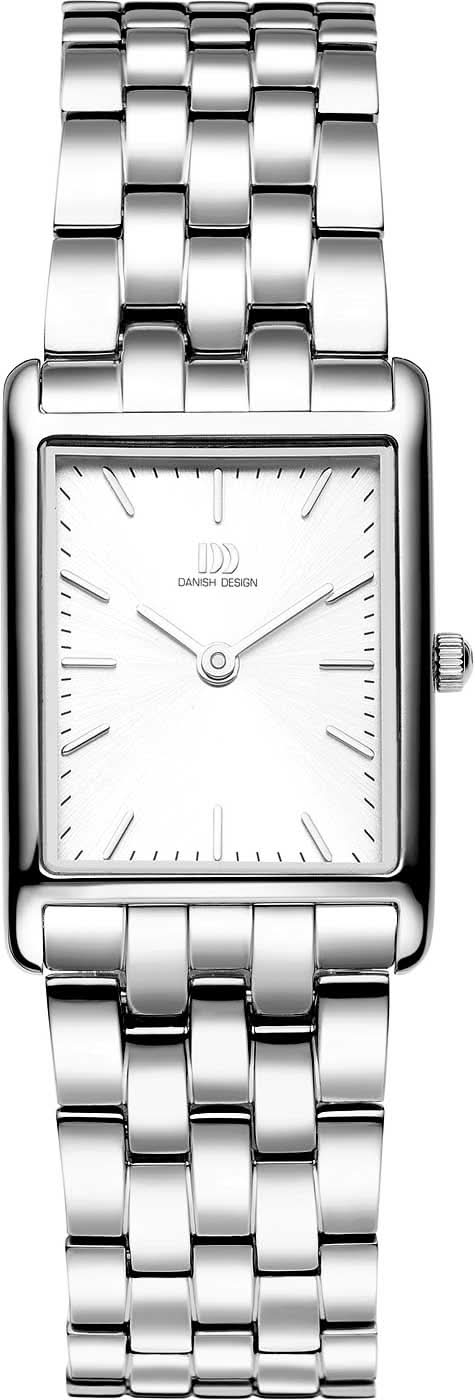 Montre danoise rectangulaire en métal argenté pour femme