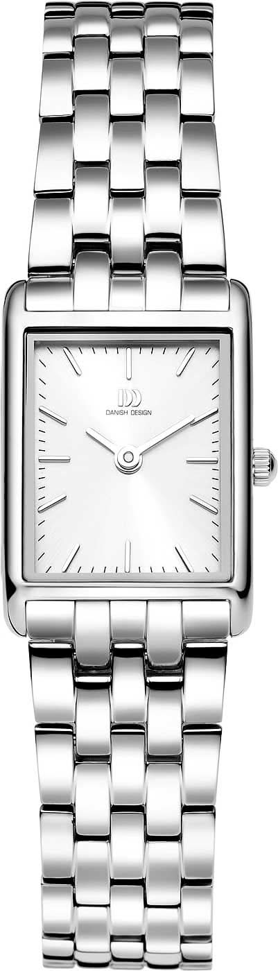 Montre pour femme en acier inoxydable avec cadran rectangulaire argenté et bracelet à maillons