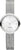 Montre danoise pour femme avec bracelet en maille argentée et cadran blanc, design rond