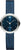 Herrenarmbanduhr: blaues Zifferblatt, blaues Textilarmband, silbernes Titan-Gehäuse