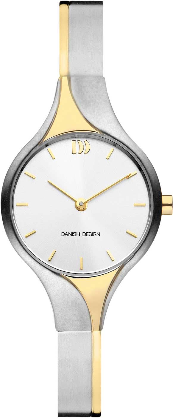 Montre pour femme : cadran argenté, aiguilles dorées, bracelet fin en titane, lunette ronde