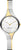 Montre pour femme : cadran argenté, aiguilles dorées, bracelet fin en titane, lunette ronde