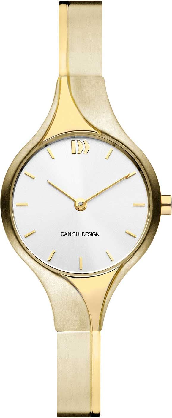 Montre danoise en titane doré avec cadran blanc.