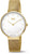 Montre Boccia pour femme avec bracelet milanais doré, cadran blanc et aiguilles dorées