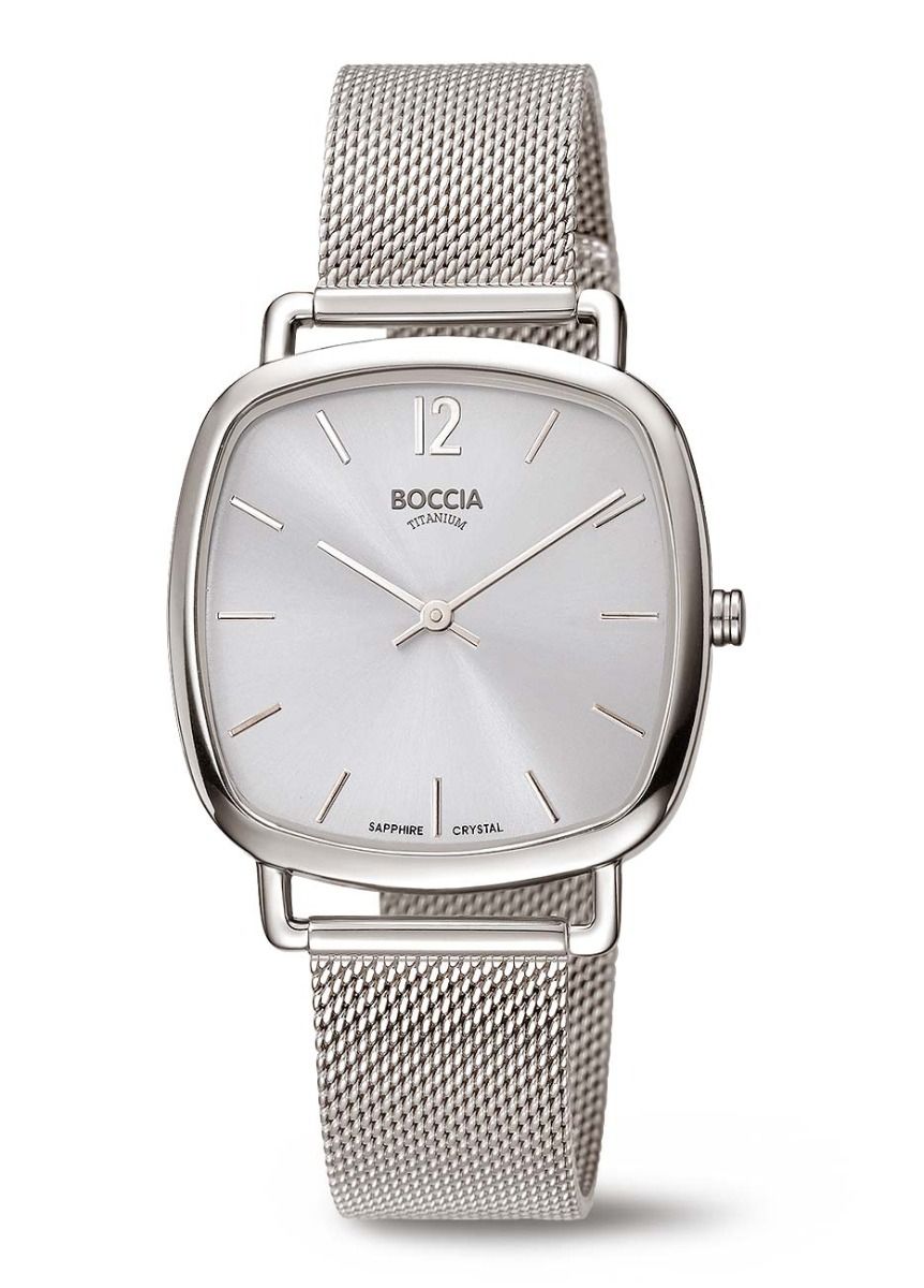 Boccia Titanium 3334-06 Montre Femme Argentée • Verre Saphir • Boîtier Ultra-Plat en Titane