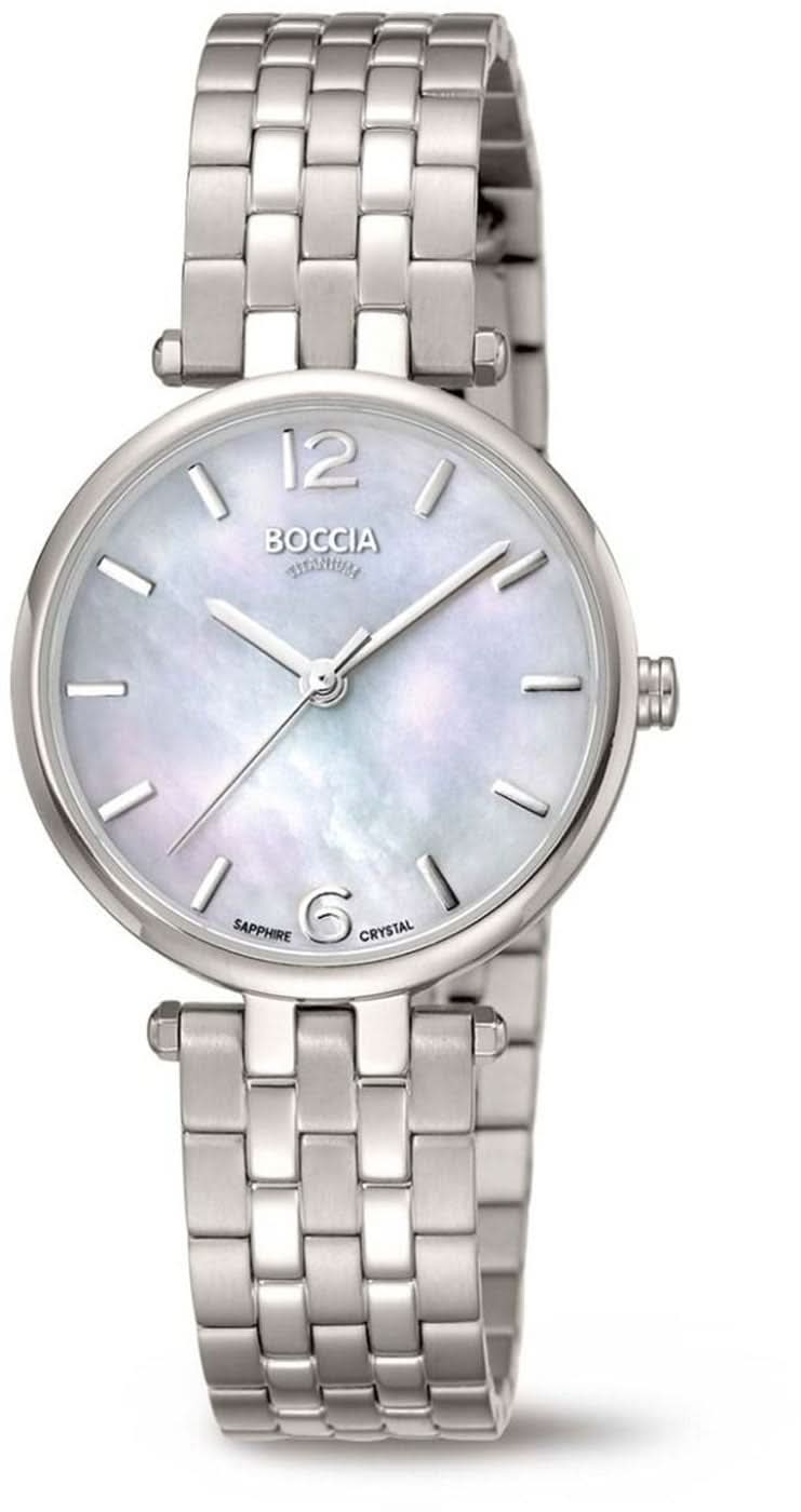 Montre unisexe avec bracelet rond en acier inoxydable argenté et cadran bleu clair