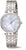Montre unisexe avec bracelet rond en acier inoxydable argenté et cadran bleu clair