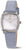 Bracelet de montre pour femme avec bracelet en cuir bleu clair, cadran argenté et boîtier rectangulaire