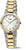 Montre Boccia pour femme, bracelet bicolore en acier inoxydable argenté/doré, cadran blanc