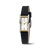 Boccia Damenarmbanduhr mit schwarzem Lederband und weißem Zifferblatt, silbernes Gehäuse