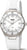 Montre pour femme avec cadran blanc, guichet date à 3h et bracelet textile blanc.